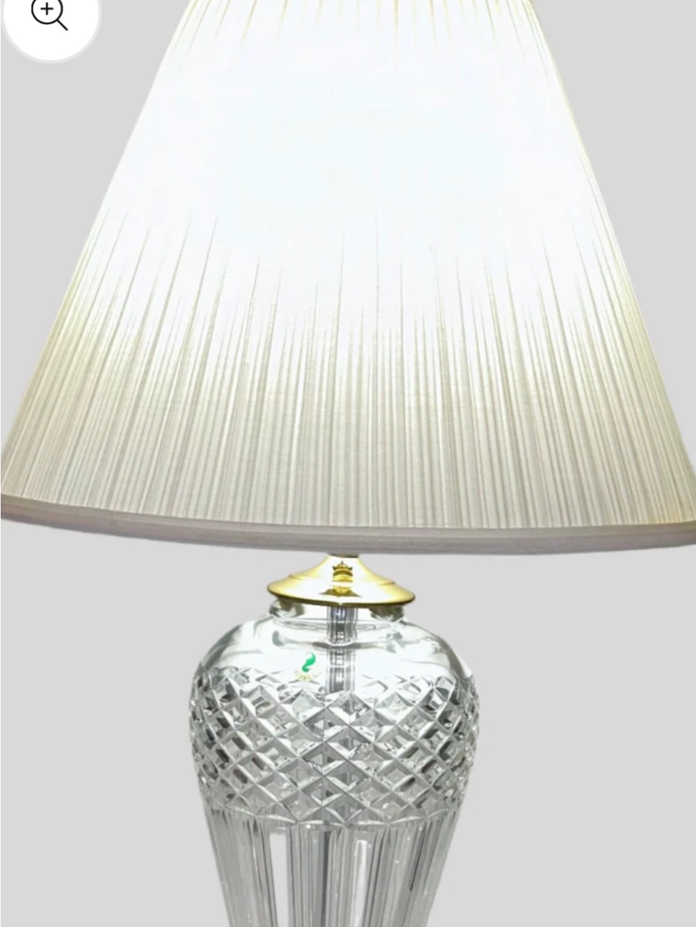 Waterford Belline Lead Crystal Table Lamp with Ivory Shade
